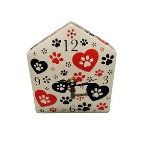 Paw Print Ceramic Clock